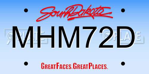 MHM72D South Dakota License Plate