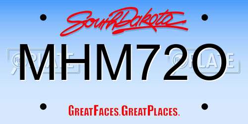 MHM72O South Dakota License Plate
