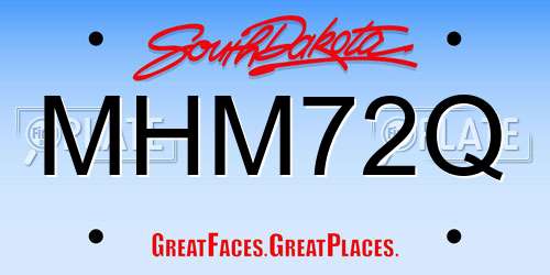 MHM72Q South Dakota License Plate