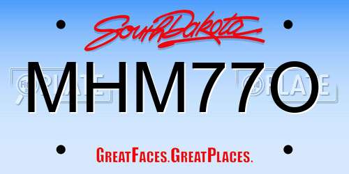 MHM77O South Dakota License Plate