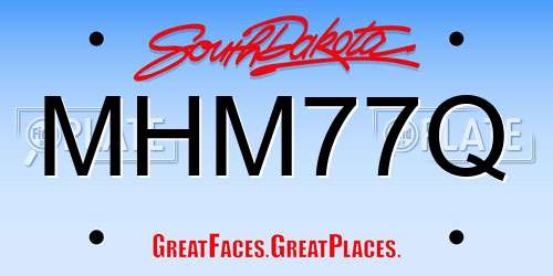 MHM77Q South Dakota License Plate