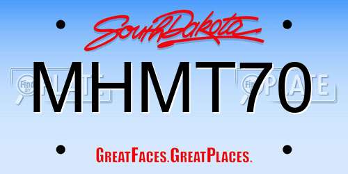 MHMT70 South Dakota License Plate
