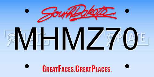MHMZ70 South Dakota License Plate