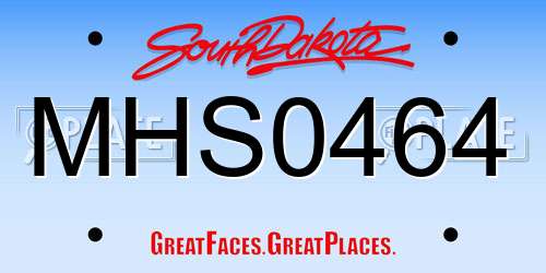 MHS0464 South Dakota License Plate