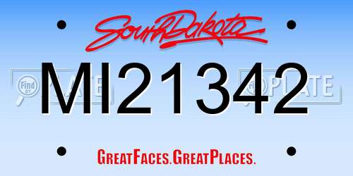 MI21342 South Dakota License Plate