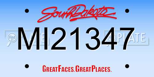 MI21347 South Dakota License Plate