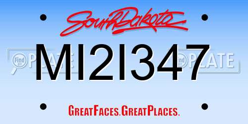 MI2I347 South Dakota License Plate