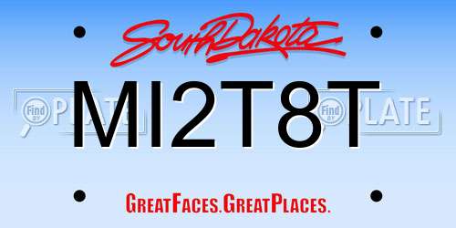 MI2T8T South Dakota License Plate