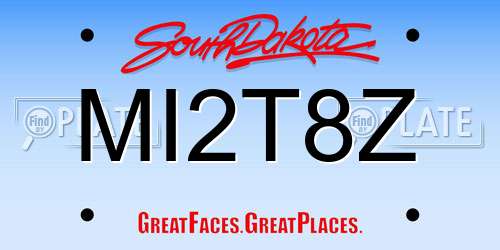 MI2T8Z South Dakota License Plate