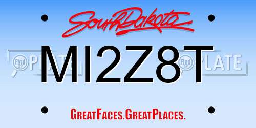 MI2Z8T South Dakota License Plate