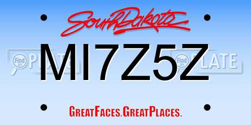 MI7Z5Z South Dakota License Plate