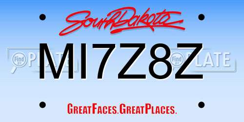 MI7Z8Z South Dakota License Plate