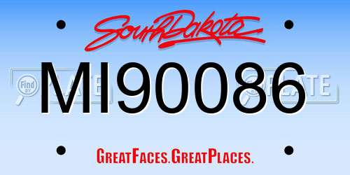 MI90086 South Dakota License Plate