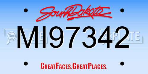 MI97342 South Dakota License Plate