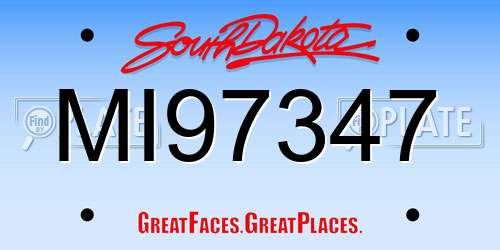 MI97347 South Dakota License Plate