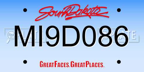 MI9D086 South Dakota License Plate
