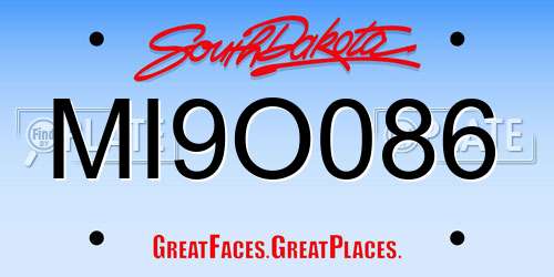 MI9O086 South Dakota License Plate