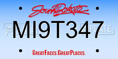 MI9T347 South Dakota License Plate