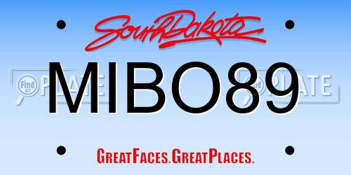 MIBO89 South Dakota License Plate