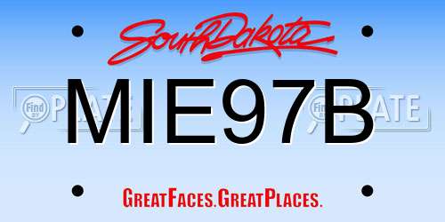 MIE97B South Dakota License Plate