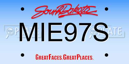MIE97S South Dakota License Plate