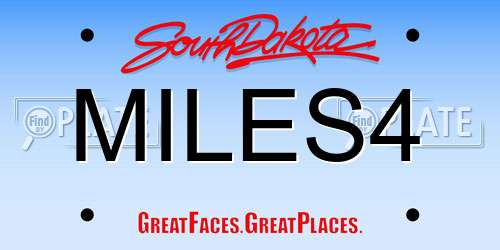 MILES4 South Dakota License Plate