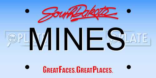 MINES South Dakota License Plate