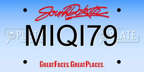 MIQI79 South Dakota License Plate