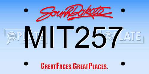 MIT257 South Dakota License Plate