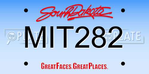 MIT282 South Dakota License Plate