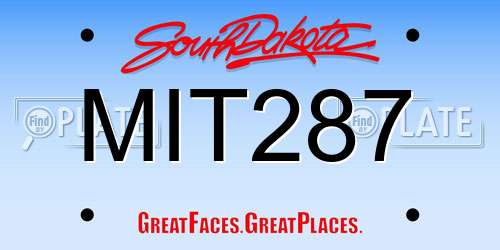 MIT287 South Dakota License Plate