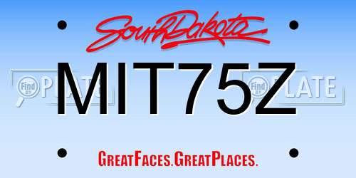 MIT75Z South Dakota License Plate