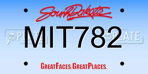 MIT782 South Dakota License Plate