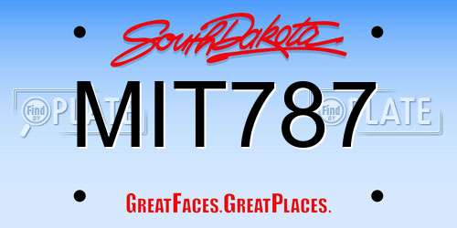 MIT787 South Dakota License Plate