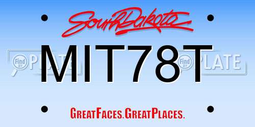 MIT78T South Dakota License Plate