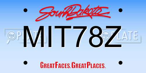 MIT78Z South Dakota License Plate