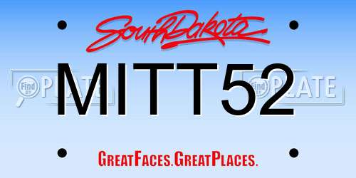 MITT52 South Dakota License Plate
