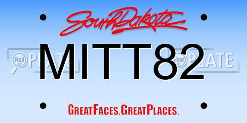 MITT82 South Dakota License Plate