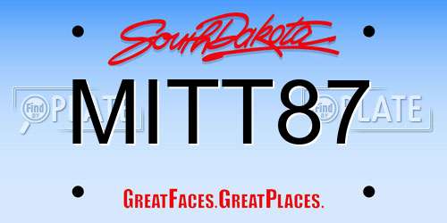 MITT87 South Dakota License Plate