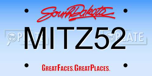 MITZ52 South Dakota License Plate