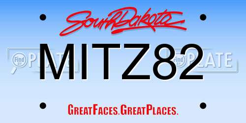 MITZ82 South Dakota License Plate
