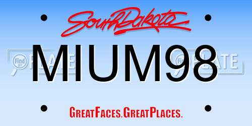 MIUM98 South Dakota License Plate
