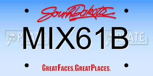 MIX61B South Dakota License Plate
