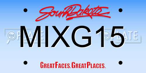 MIXG15 South Dakota License Plate