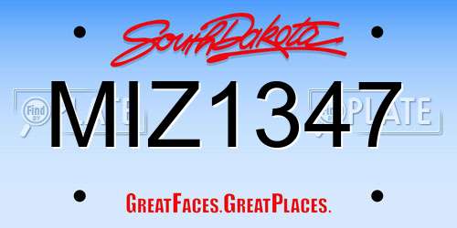 MIZ1347 South Dakota License Plate