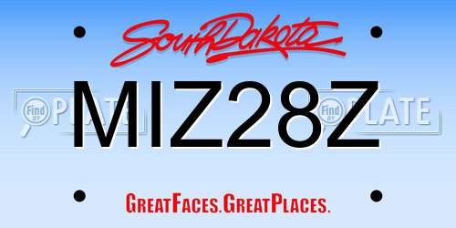 MIZ28Z South Dakota License Plate