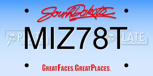 MIZ78T South Dakota License Plate