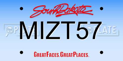 MIZT57 South Dakota License Plate