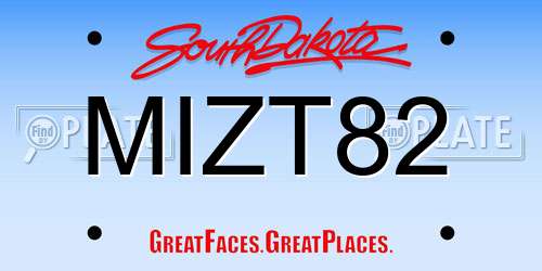 MIZT82 South Dakota License Plate