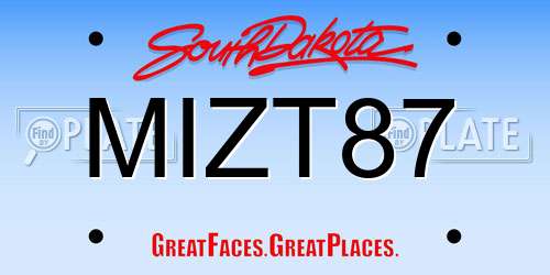 MIZT87 South Dakota License Plate